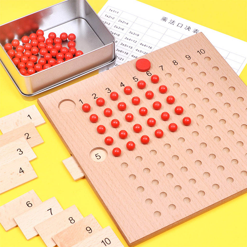 Montessori Math Teaching Aids Multiplication Division Toys Board Early Development Practice