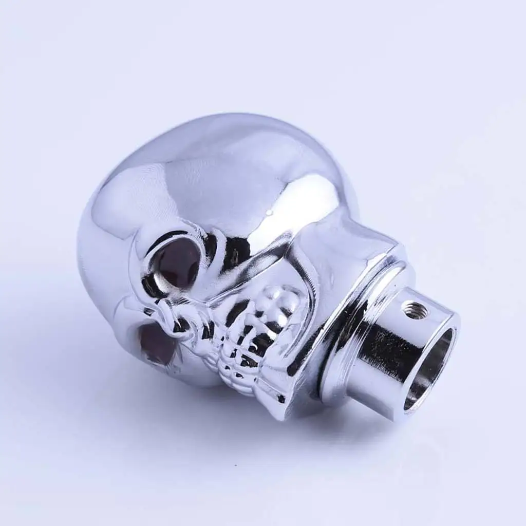 Aluminum Alloy 3D Skull Head Red Eye LED Car Manual Gear Shift Knob Lever