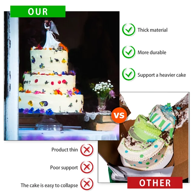 New 10Pcs 21cm/24cm/30cm Cake Dowels White Plastic Cake Support