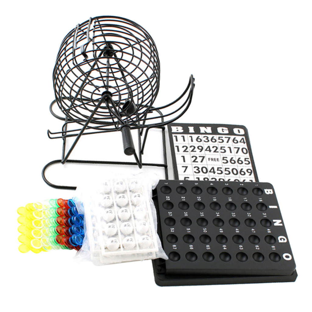 Bingo Lottery Cage Board Game Aids for Fun Toy 75 Balls 1Piece Blackboard