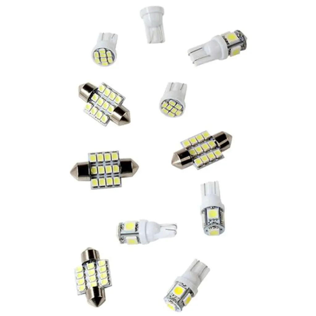 11 Pcs White Car LED Light 921 6428 6430 194 W5W T10 5/8SMD& 31mm Bulb Lamp For Car Daytime Running Signal Dome Light