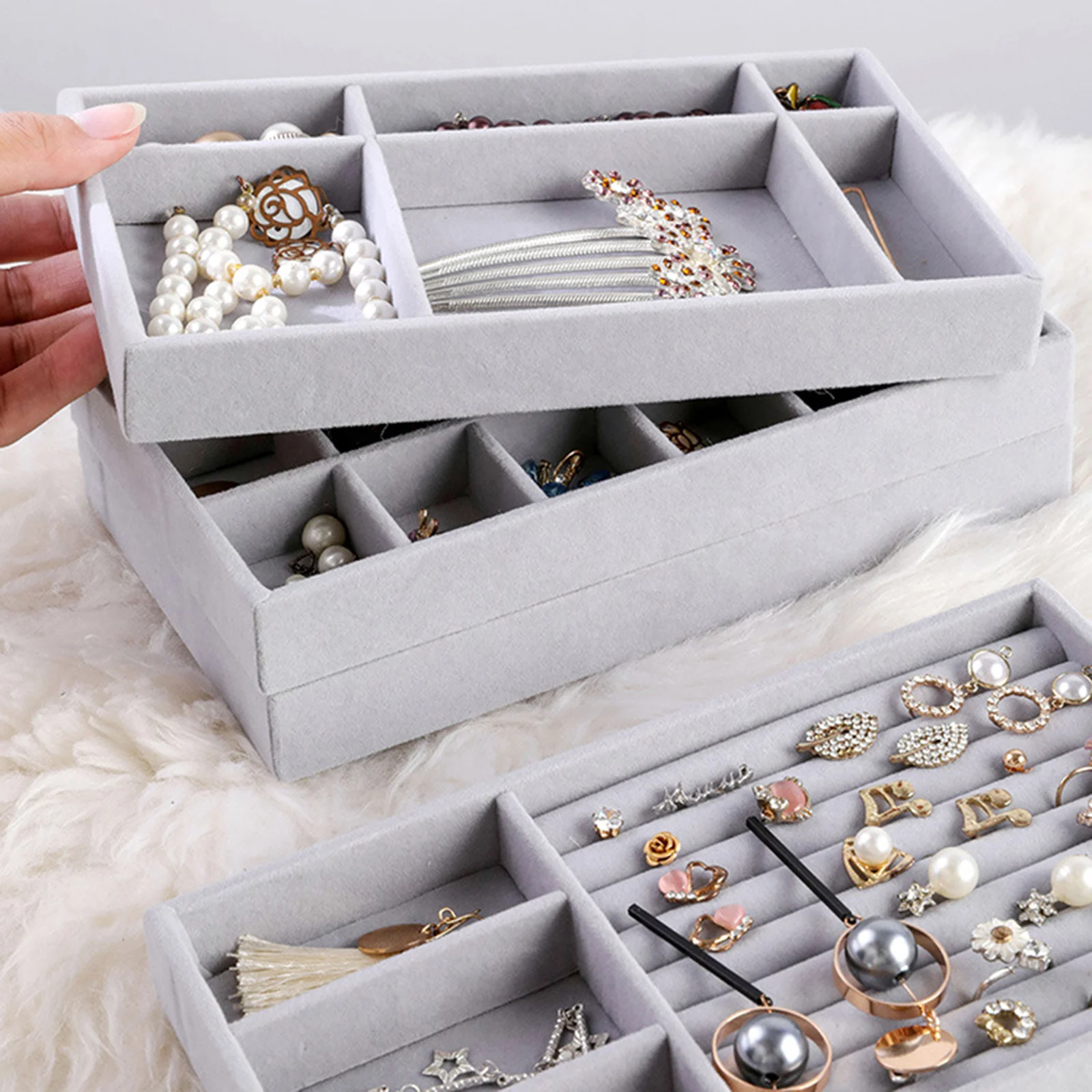 Jewelry Tray Organizer for Drawer Dresser Display Storage for Accessories