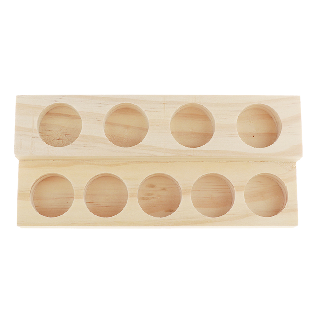 2 Tiers 9 Slots  Wooden Essential Oils Storage Organizer Display Stands Rack