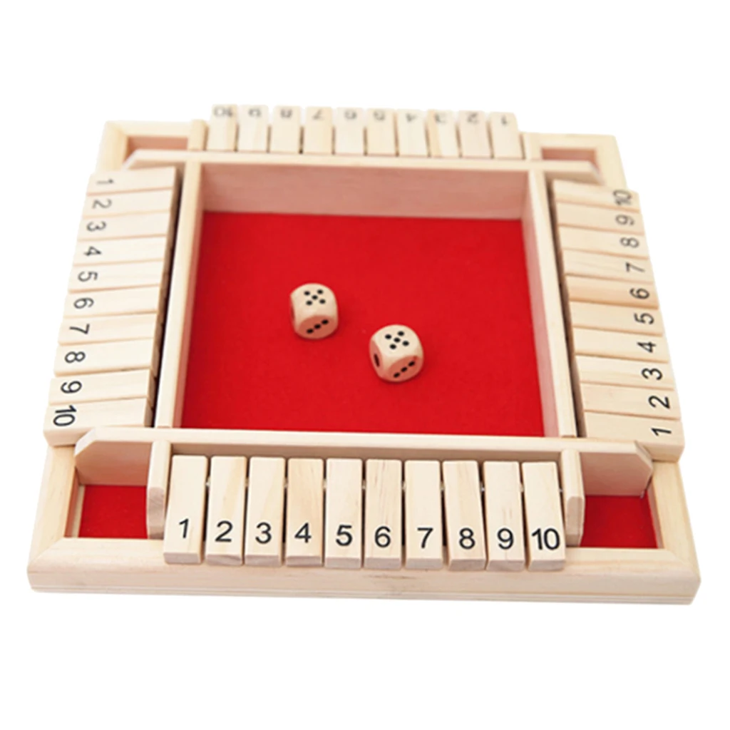 Shut The Box Set Number Pub Family Drinking Toy Dice Gaming Toy Table Games