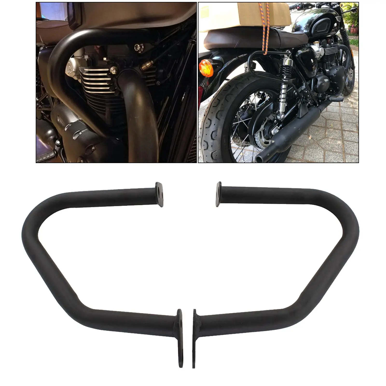 1pair Black Motorcycle Engine Guard Crash Bars For   T100 T120 16-19