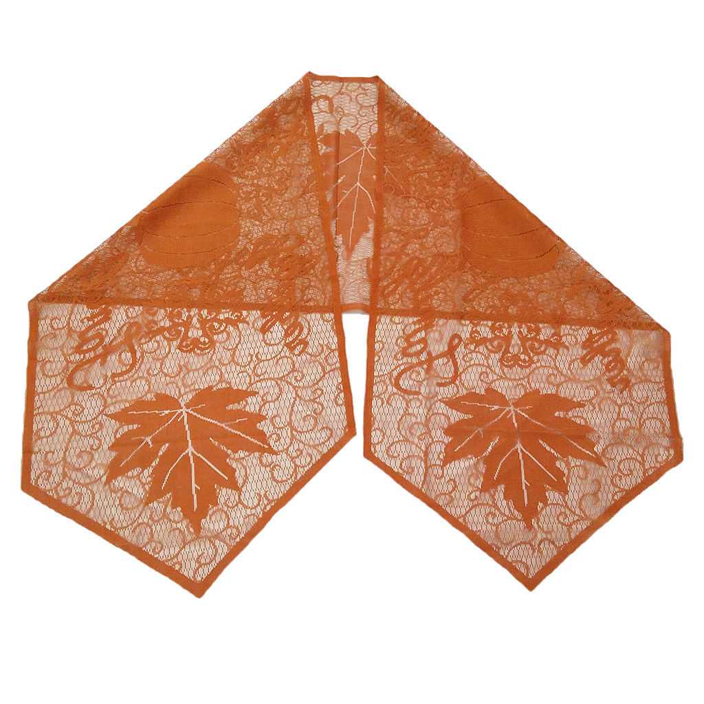 20 x 80 inch Lace Table Runner Tablecloth Fall Autumn Thanksgiving Day Party Venue Decor