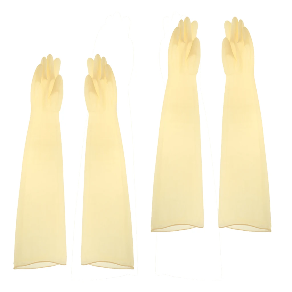 2 Pairs 75cm/30`` Anaerobie Glove Box Rubber Work Gloves Long Sleeve Anti Acid