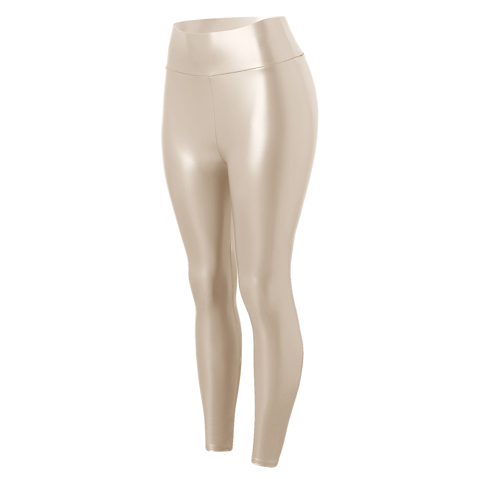 Leggings de couro falso feminino, calça fina,