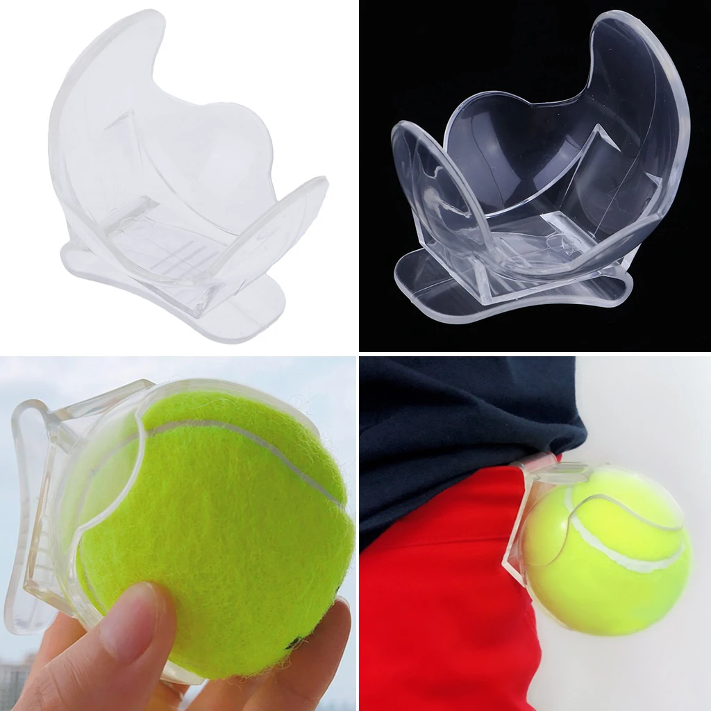 Portable Tennis Ball Waist Clip Holder for Holding One Tennis Ball - Clear