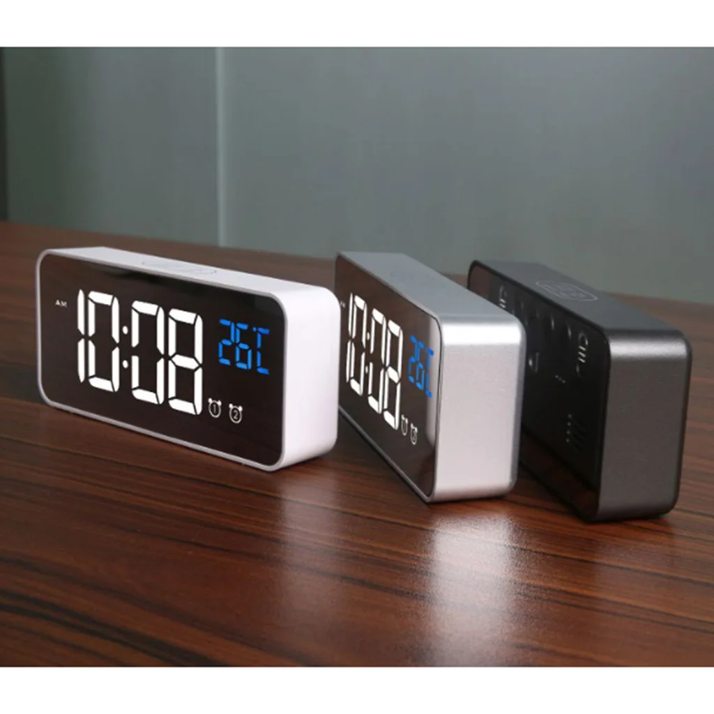 Touch Snooze Beside Clock Sound Control Alarm Clock USB Rechargeable LED