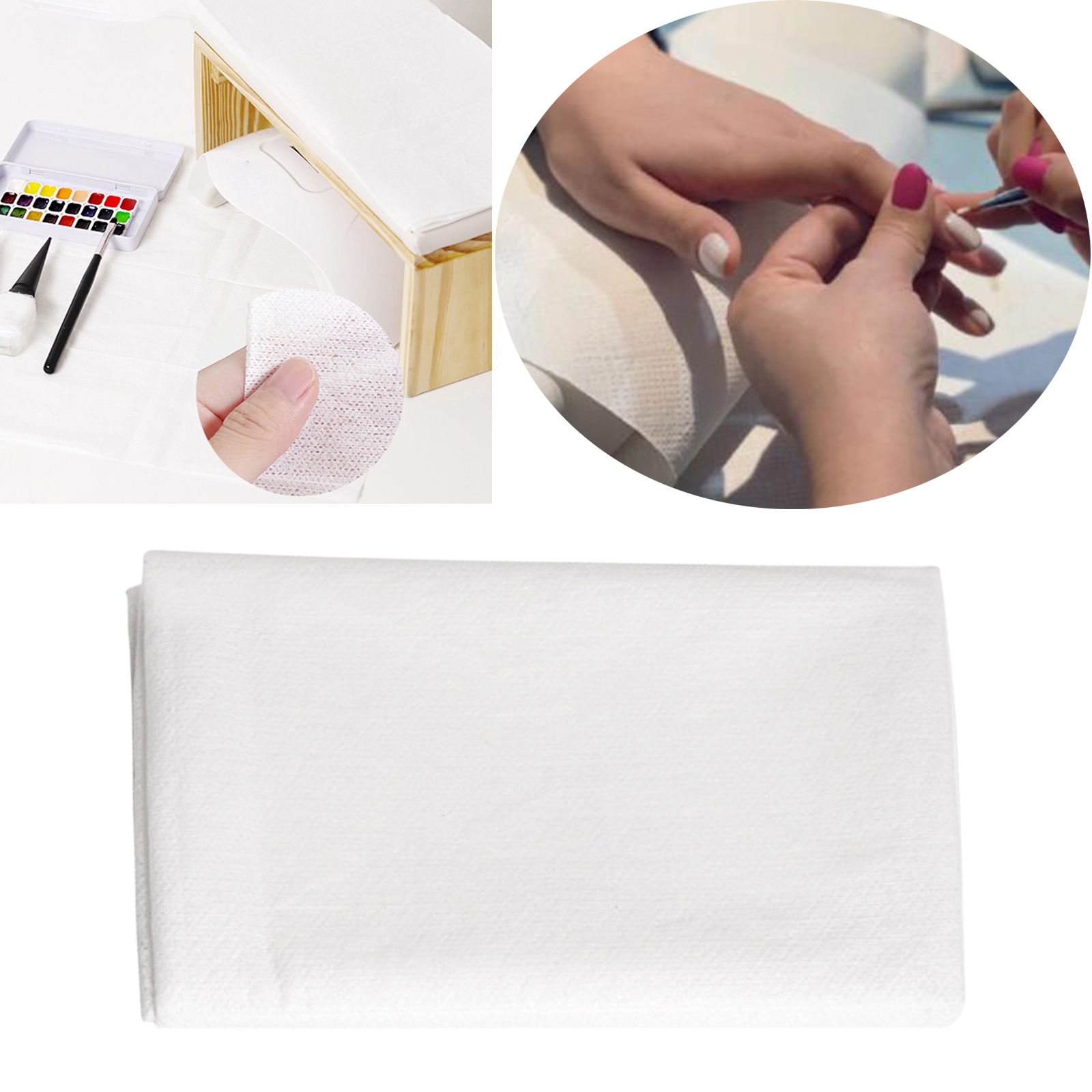 10Pcs Nail Art Table Mats Disposable Absorbent Single Packed White Nail Art Paper for Manicure Professional Nail Salon Men Women