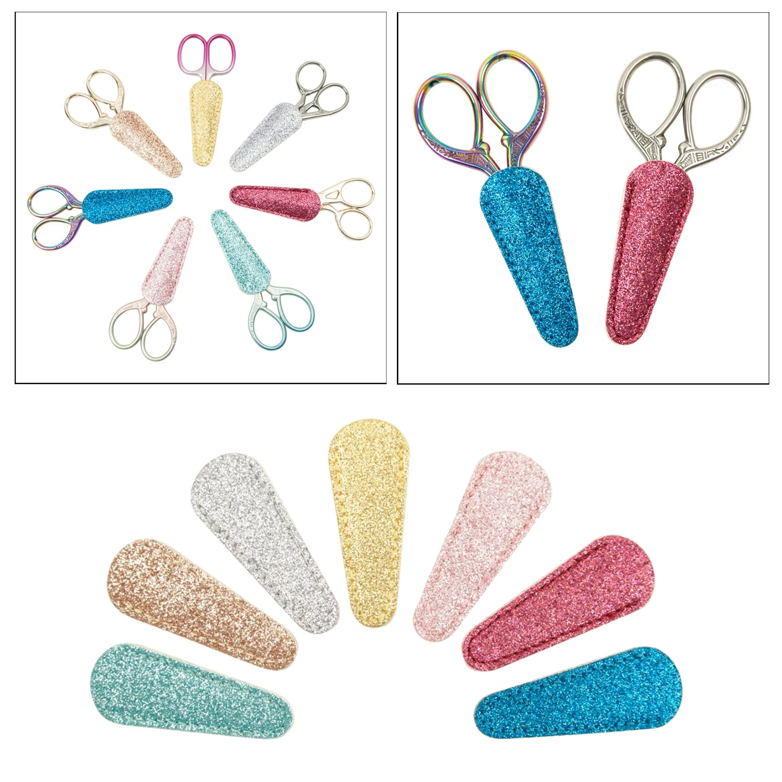 7Pcs Embroidery Scissors Sheath Sewing Protector Cover Protection Bags