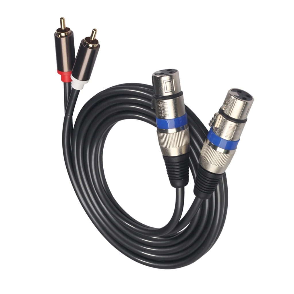 2 Lot Micophone Headphones RCA Male Plug to XLR  Cable Adapter Lead 1.5m