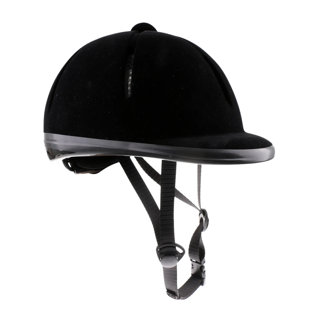 Kids Horse Riding Helmet Adjustable Velvet Equestrian Riders Helmet Black