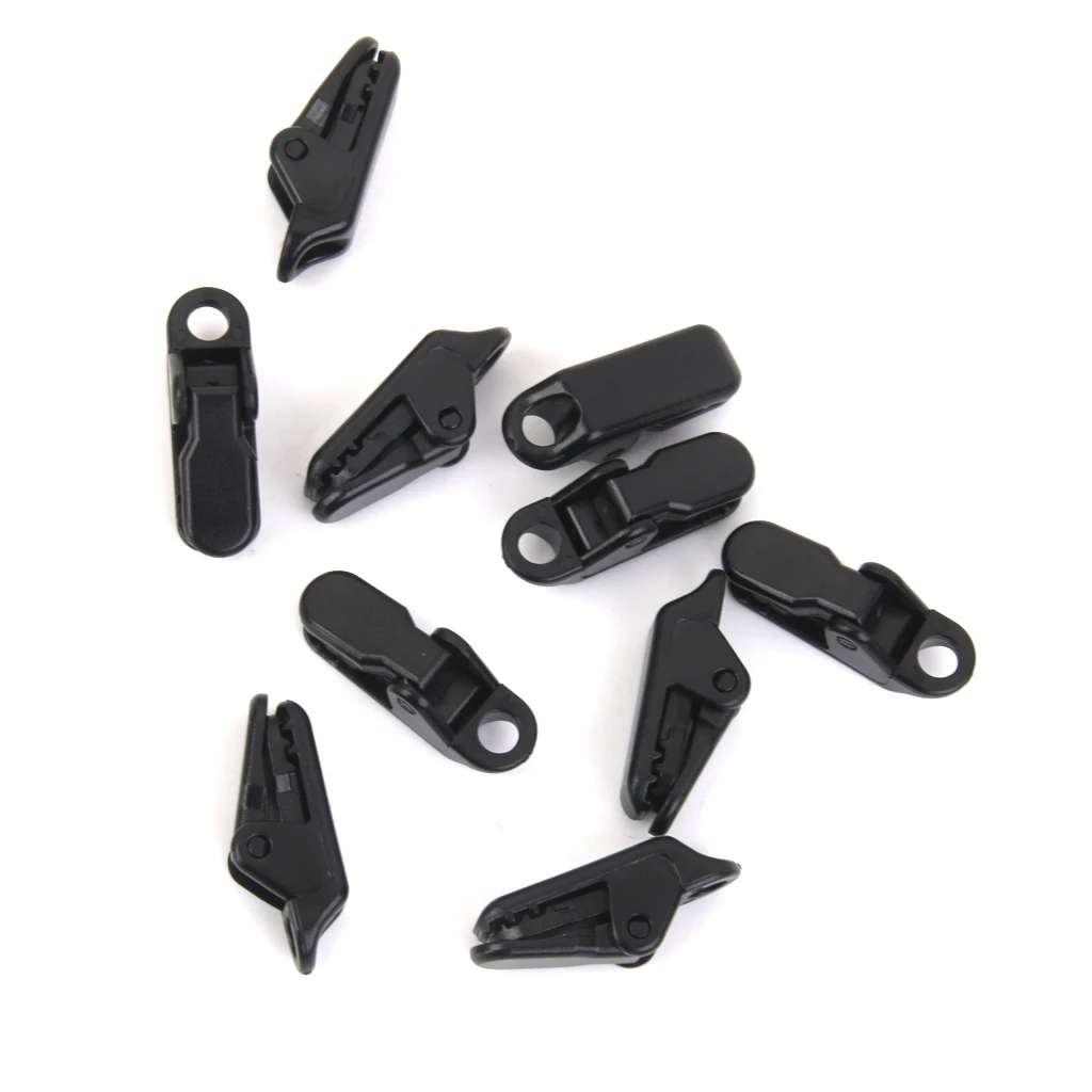 10 Pieces Black Plastic Awning Clamp Tarp Canopy Clips Snap Hangers Tent Camping