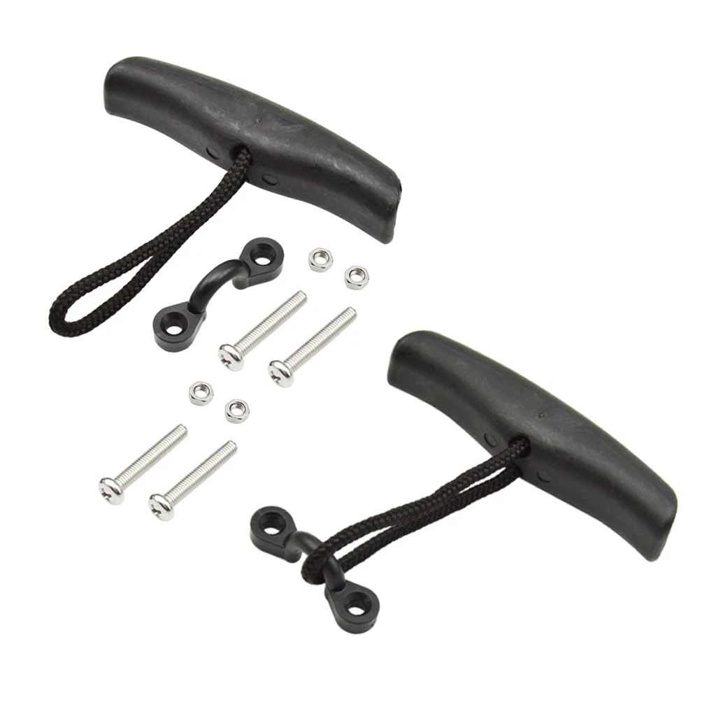 2x Strong Kayak Handles T Handle with Pad Eyes Mounting Screws