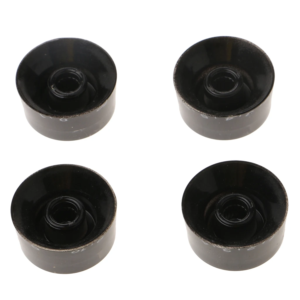 6mm Black Plastic  Control Knobs for   Electric Guitar 4pcs