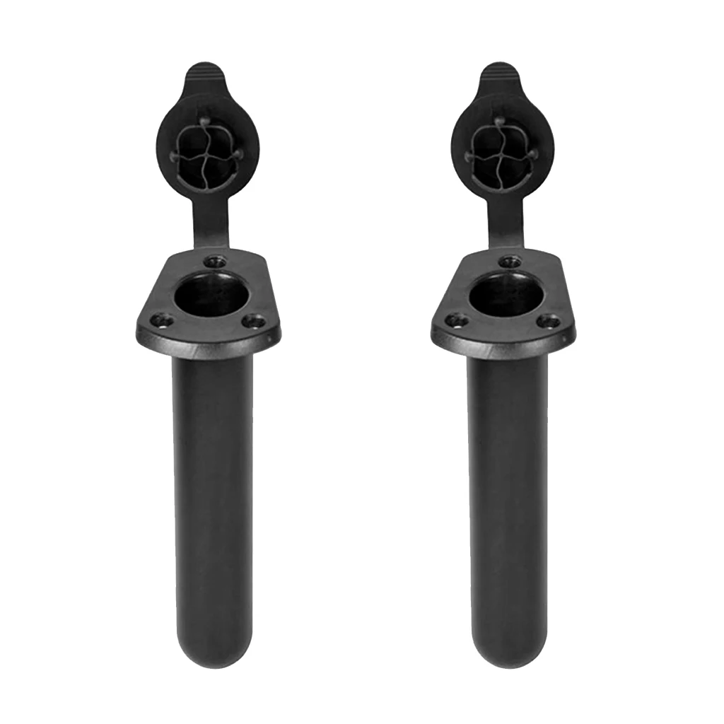 2x Kayak/Canoe Flush Mount Plastic Fishing Pole Rod Holder With Cap + Screws