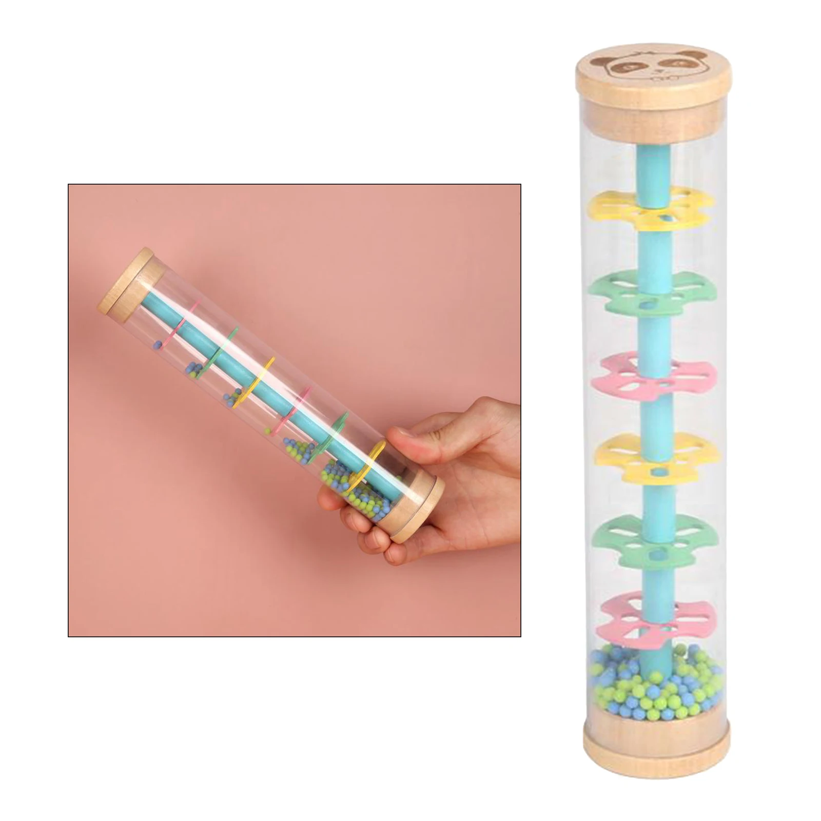 Rain Sound Tube Fun Puzzle Wooden Rain Sound Bar Colorful Raindrop Sound