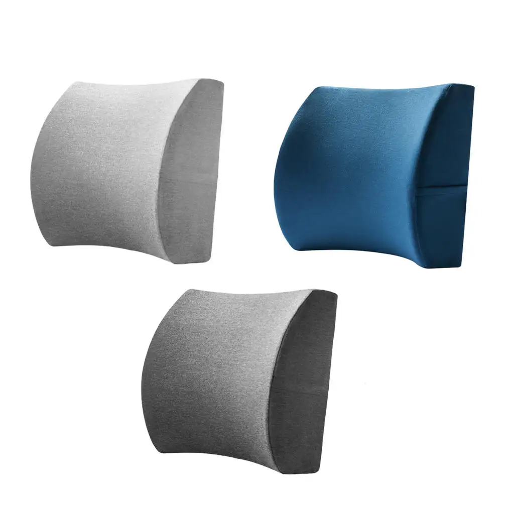 Breathable Lumbar Back Pillow Memory Foam Ergonomic Side Pocket Back Pillow Soft Back Cushion for Computer Chair Office Chair