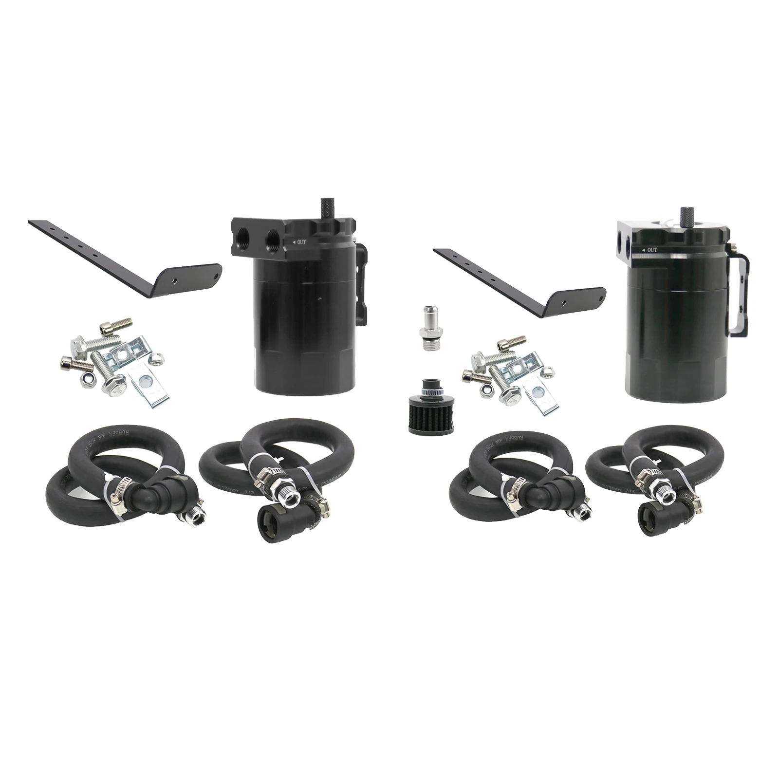 GM Waste Oil Cans with Pipes Brackets 2 Hole Fuel Line Reservoir Tank Engine Fit for F-150 5.0L