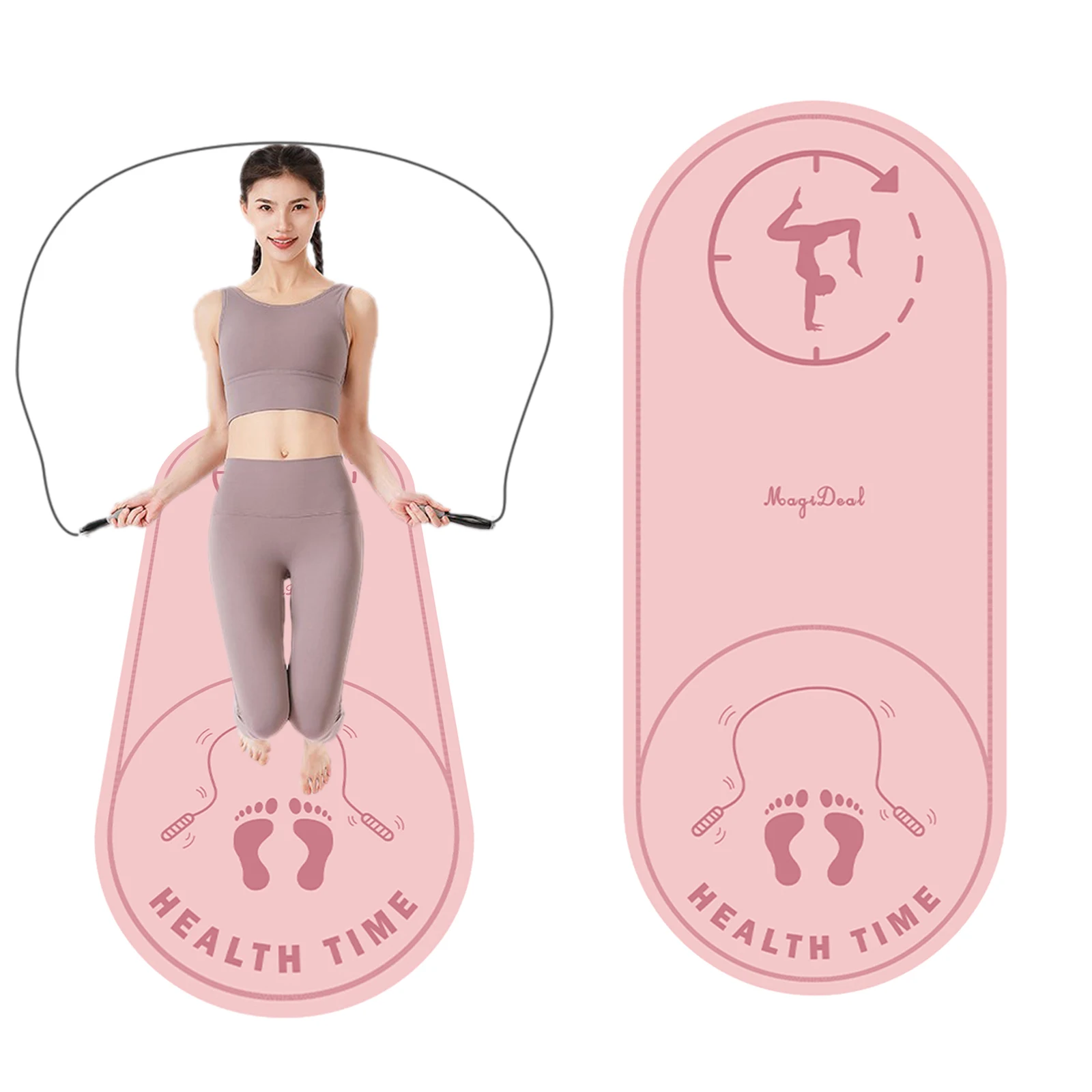Indoor Non-slip Yoga Mat, Skipping Rope Jumping Rope Knee Protect Mat, Sound Insulation Shock Absorption Pad for Cardio Sport