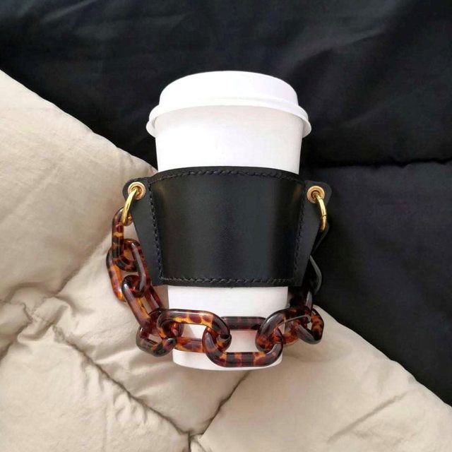 1PC Portable Coffee Cup Cover PU Leather Hand-held Glass Cup Holder Travel  Cup Outer Packaging Leather Case Decor - AliExpress