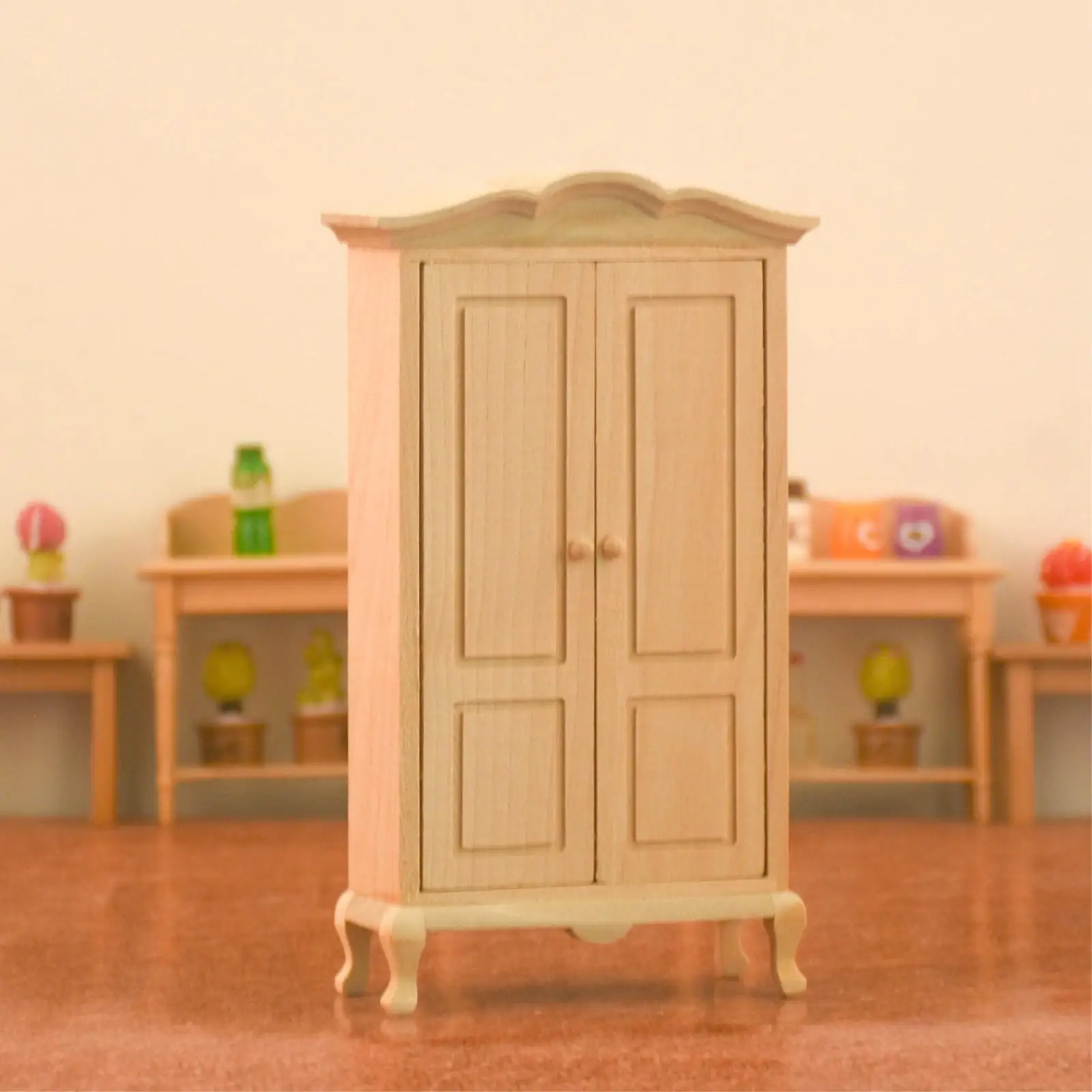 Exquisite Wardrobe 1:12 Dollhouse Miniature Living Room Furniture Life Scene Model Toy Bedroom Ornaments