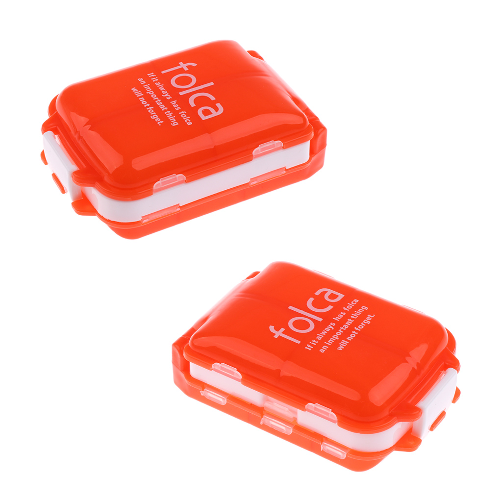 2 Pieces 8 Slots Portable Tablet Holder Organizer Case Pill Box