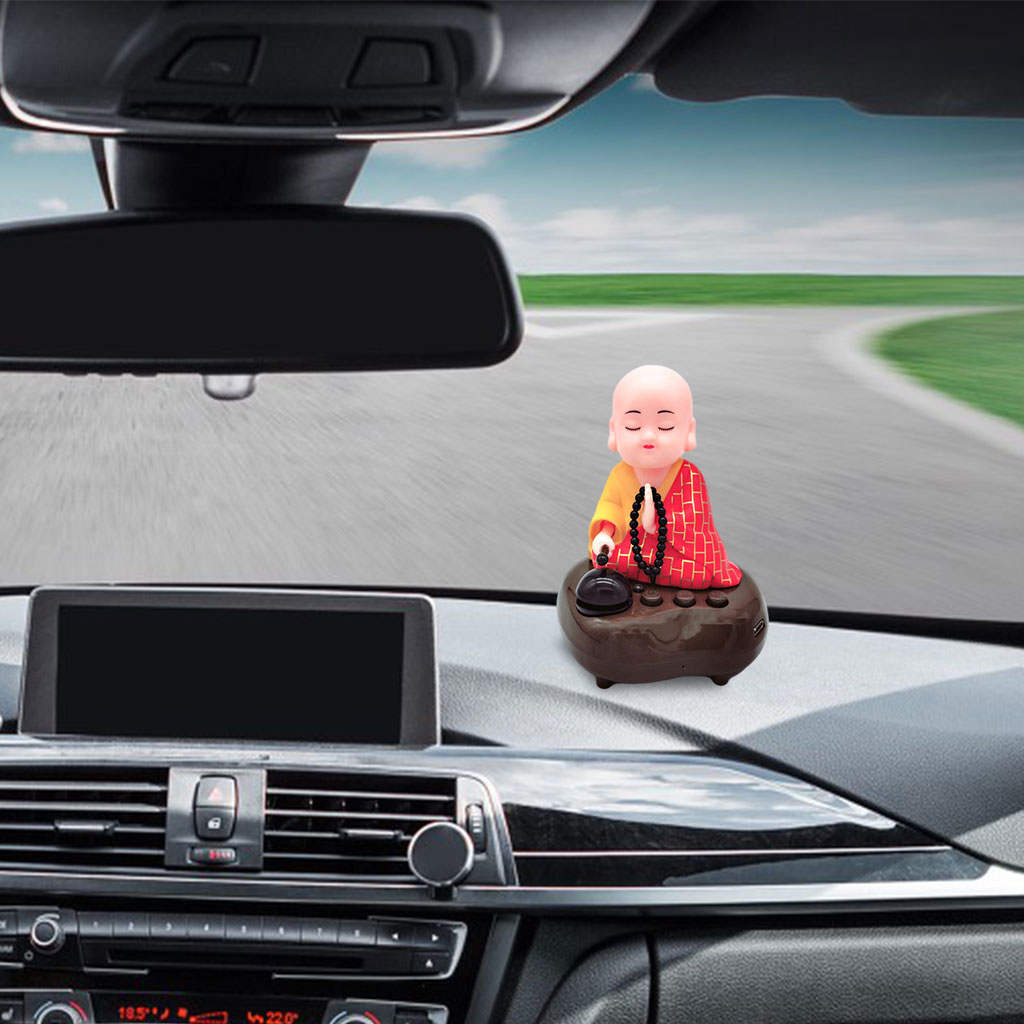 Resin Shaking Head Monk Desk Decoration Home Decor Kids Gift USB Powered Desktop Decor Home Office Desk Car Ornament