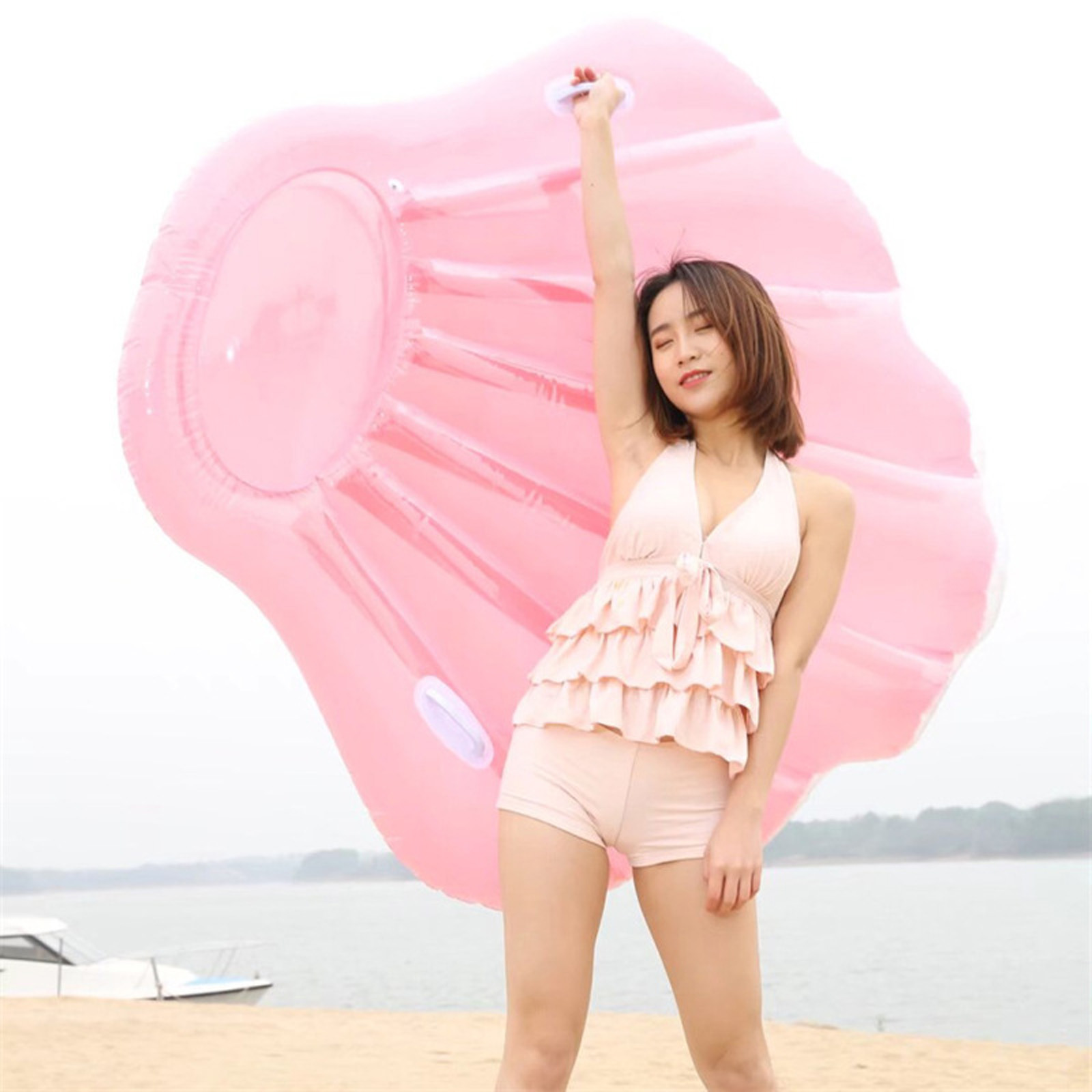 Title 7, Inflatable Floating Mat, Scallop Shape Inflatin...