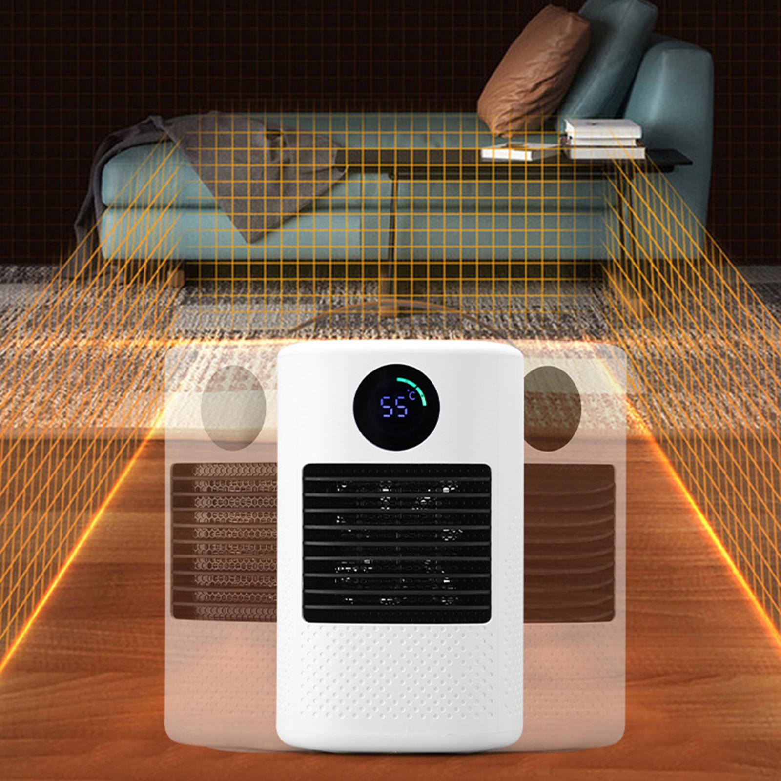 Portable Space Heater Ceramic Indoor Small 3 Modes Electric Desk Heater Winter Air-Conditioner Radiator for Dormitory Low Noise