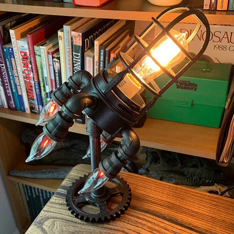 Vintage Steampunk Rocket Lamp