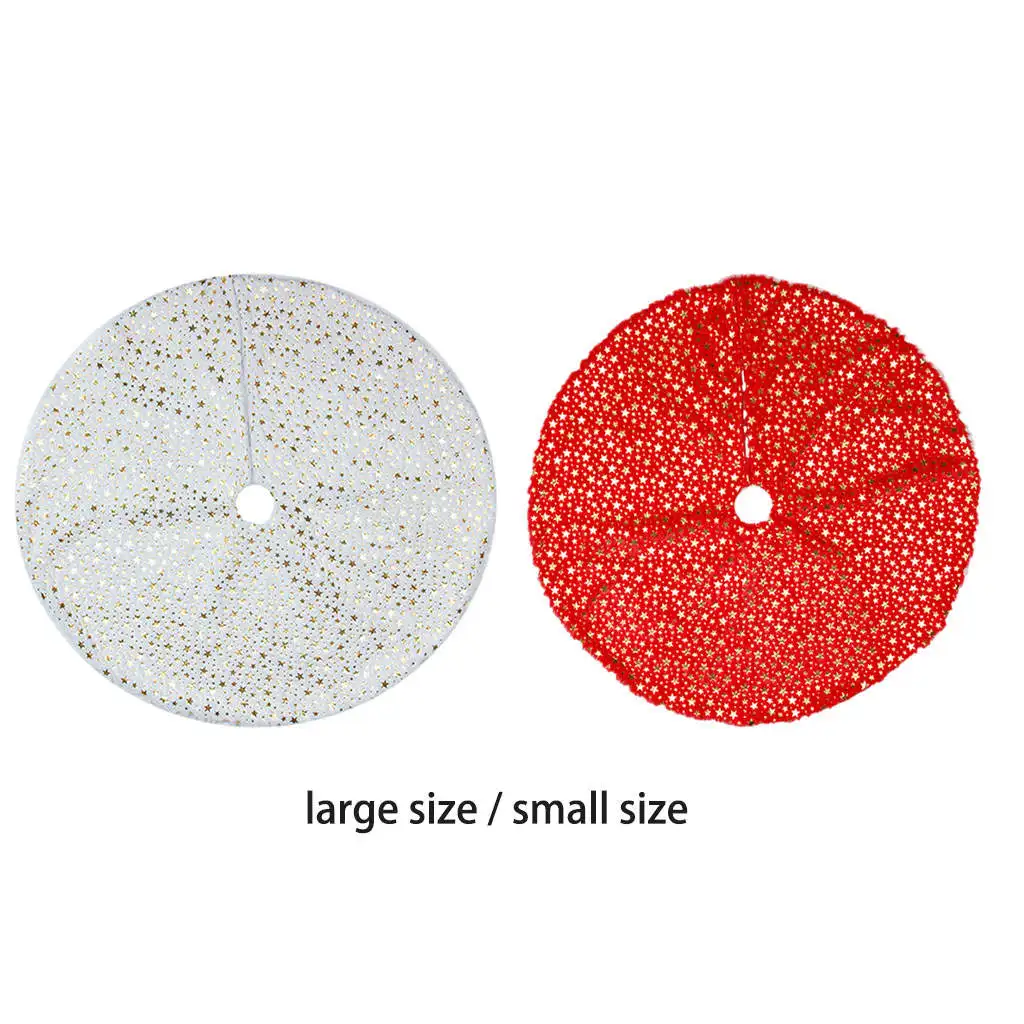 Shaggy Christmas Tree Skirt Ornament Floor Mat Round Super Soft Plush Rug Carpet Skirt Base Cover for Home Party Holiday
