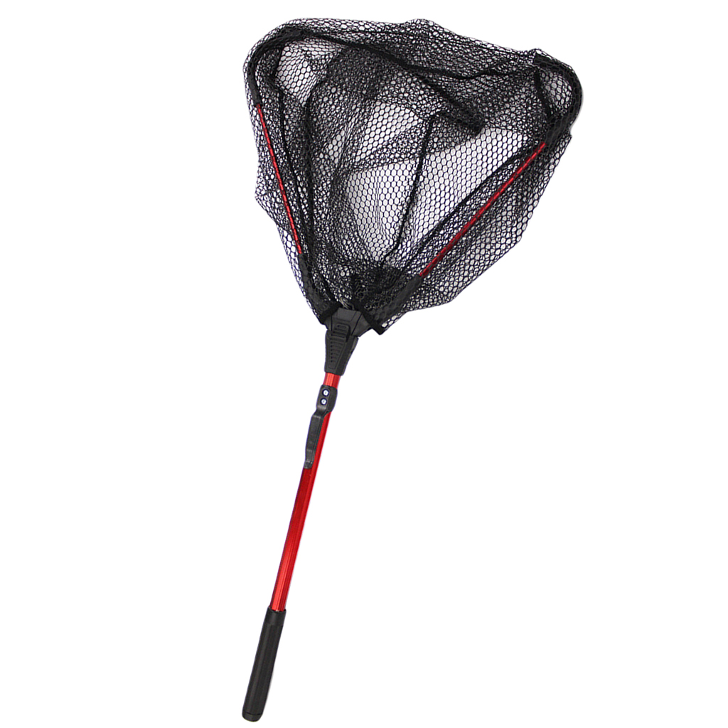 Foldable Trilateral Fishing Landing Net Brail Telescopic Handle 80cm