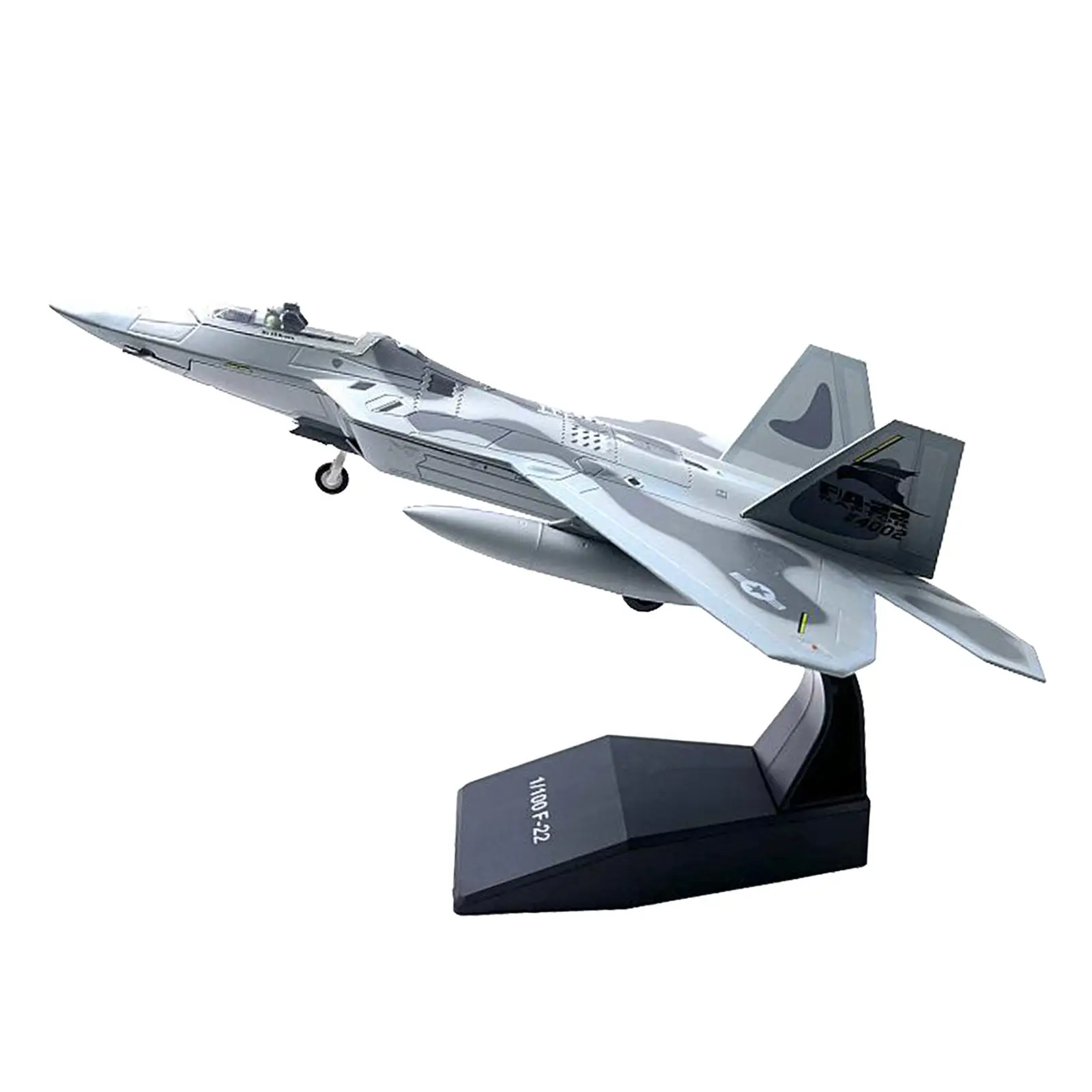 1/100 Scale Diecast Alloy F-22 Raptor Plane USA Airline Fighter Aircraft Model