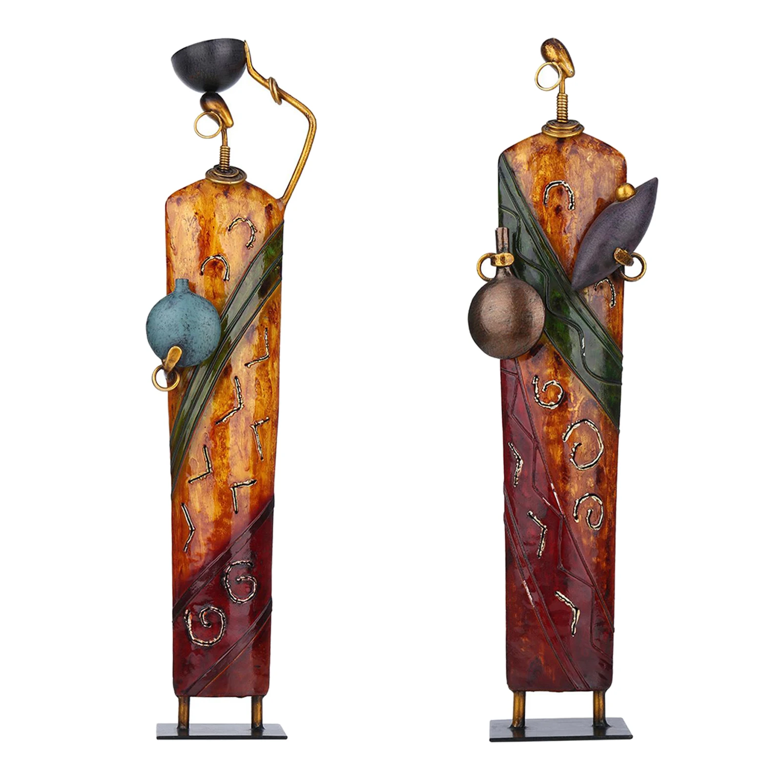 Retro African Woman Sculpture Artistic Character Statue Table Stand Decor B