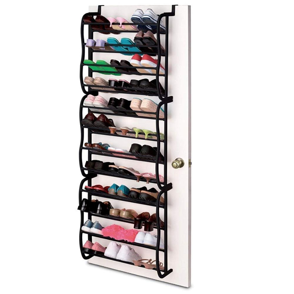 36-Pair Over-the-Door Shoe Rack Hanging Storage Organizer Shelf for Bedroom Dorm, Space Saving Solution for Small Places
