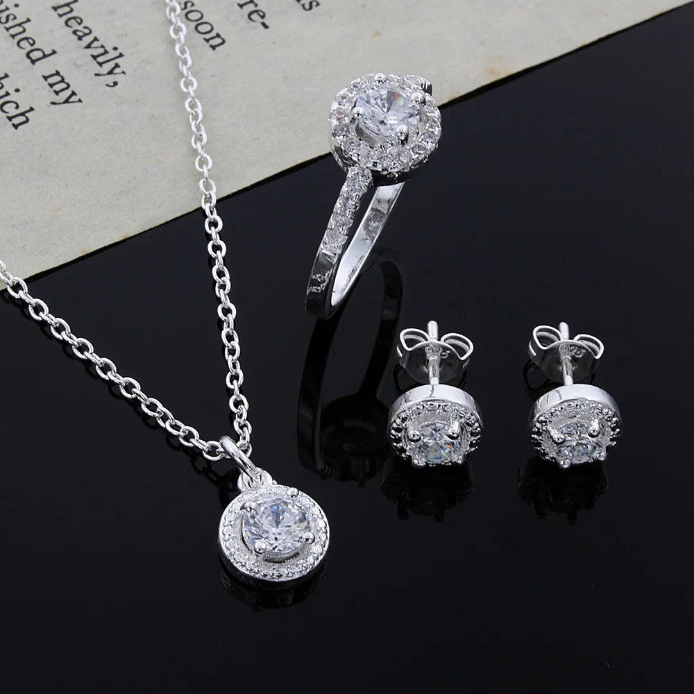 Womens Fashion Jewelry 925 Sterling Silver Quartz Bead Pendant Necklace 18'' 
