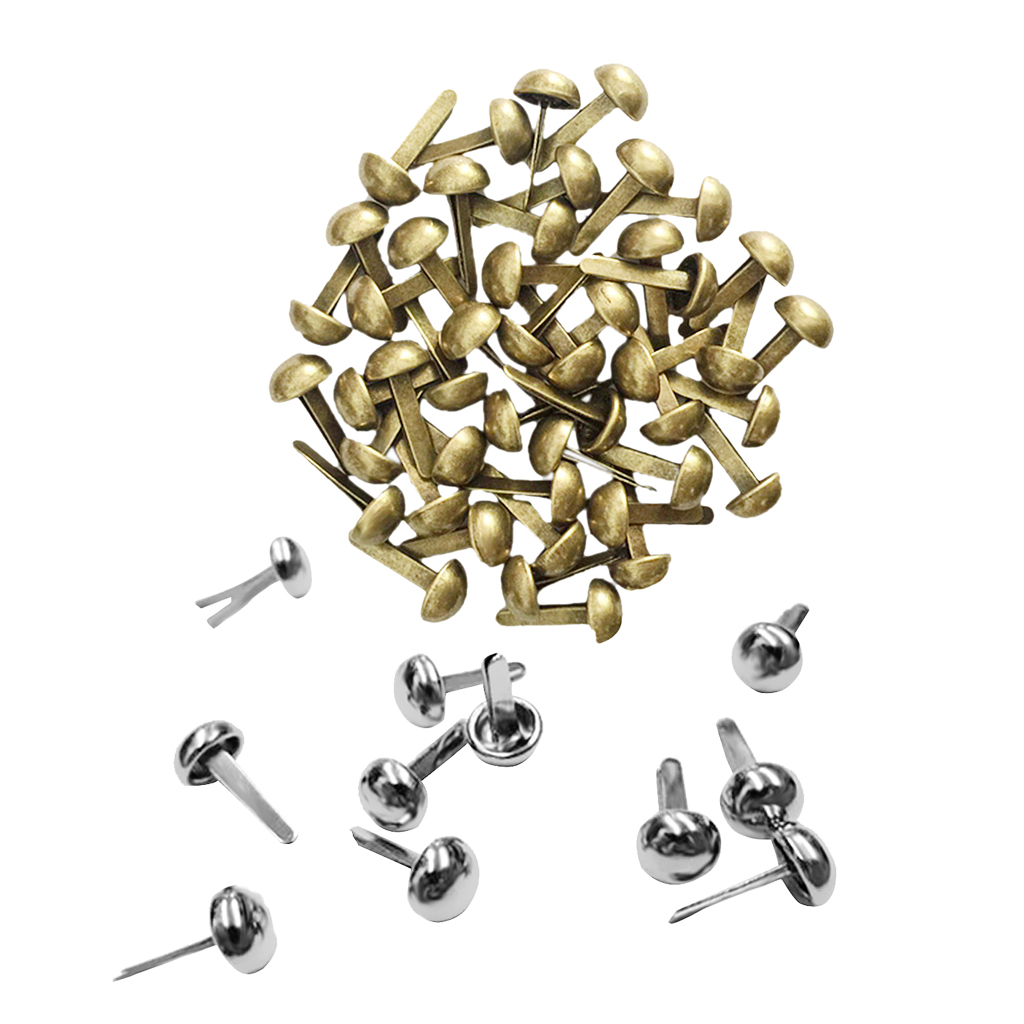 200Pcs 6mm Round Mushroom Shaped Metal Rivets DIY Punk Style for Leather Shoes Bag Bracelet  Studs Tacks Clothes