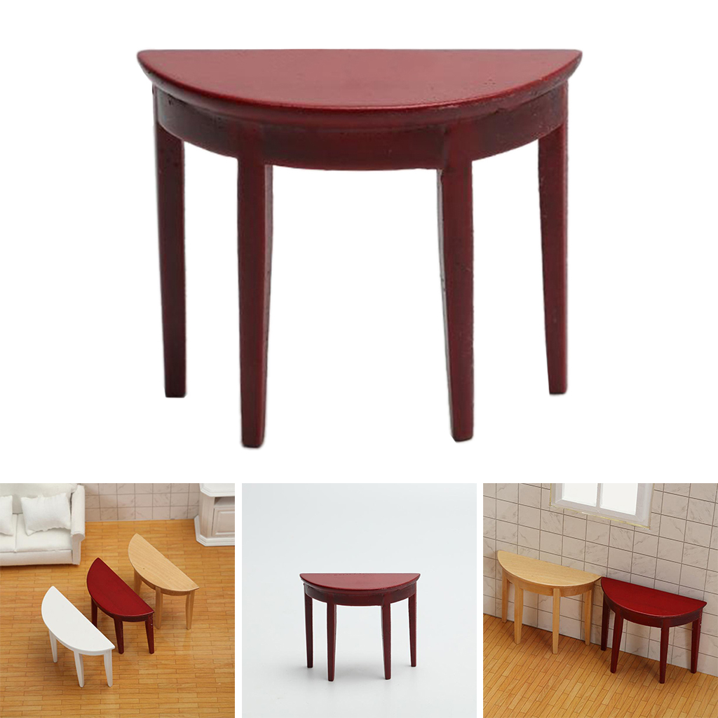 1:12 Dollhouse Miniature Semicircle Dressing Table Small Model Mini Furniture Model Dollhouse Accessory