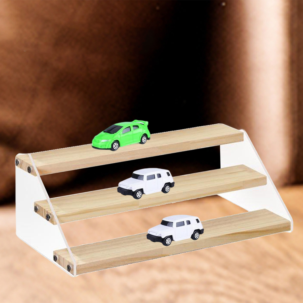 Tiered Acrylic Stands, Holder Clear Organizer Ladder Multifunctional Display Stand, for Doll Cosmetic Action Figure Model Car