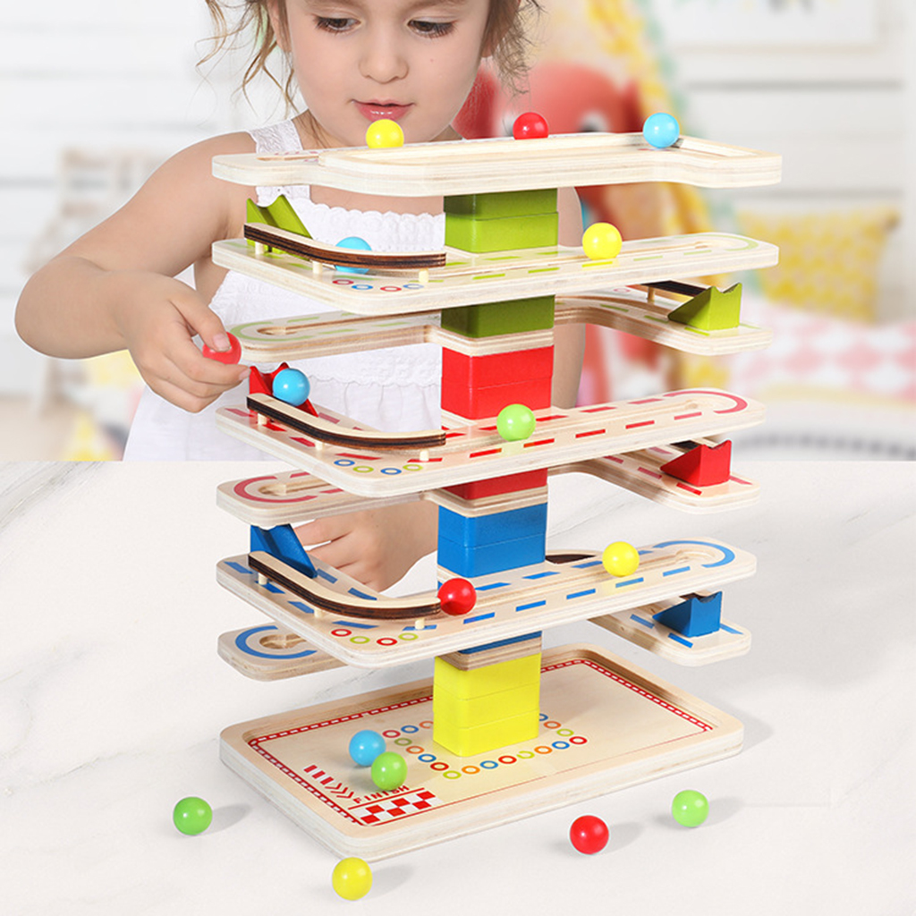 Race Ball Ramp Track,Toddler Toys, Montessori Stem Educational Cars Toys for 1 2 3 Years Old Boy and Girl, Great Gift