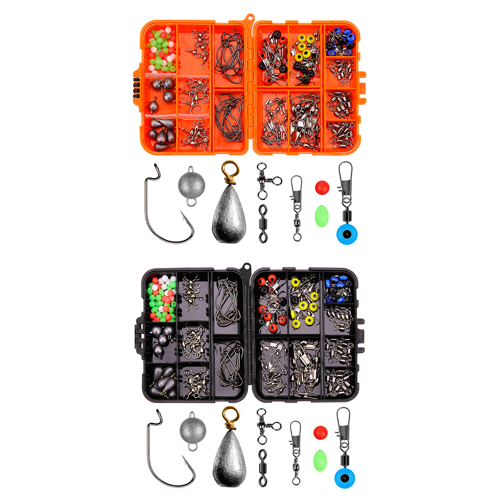 165x Carp Fishing Tackles Lead Sinker Stop Beads Barrel Triple Hooks Barrel