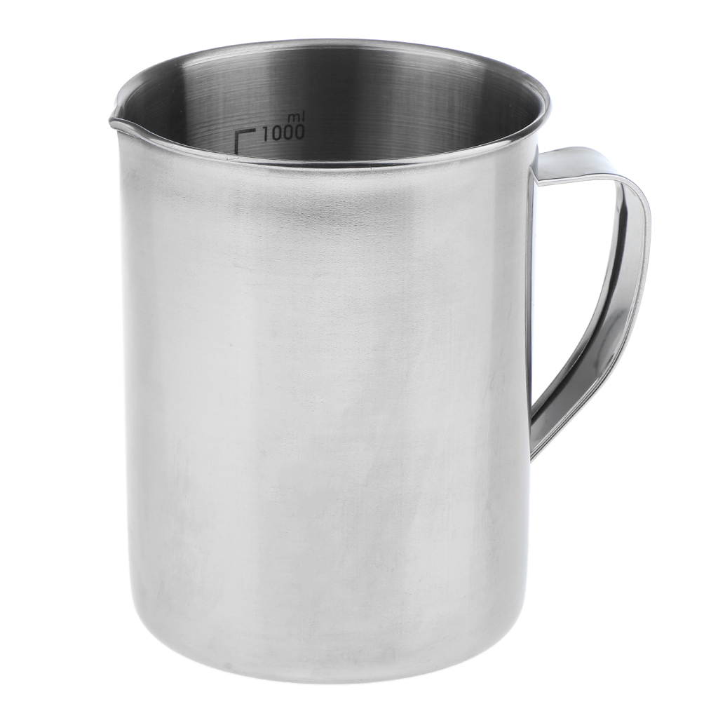 Stainless Steel Kitchen Lab Handle Water Liquid Measurement Cup Mug Modern A+++