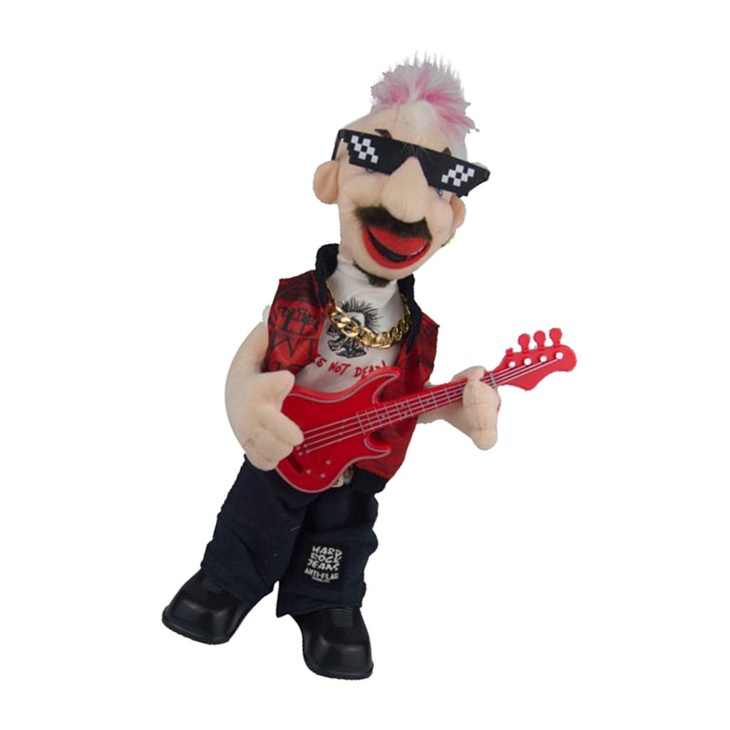 Electric Plush Toy Punk Bass Man Figure Doll Kids Toys Creative Gifts