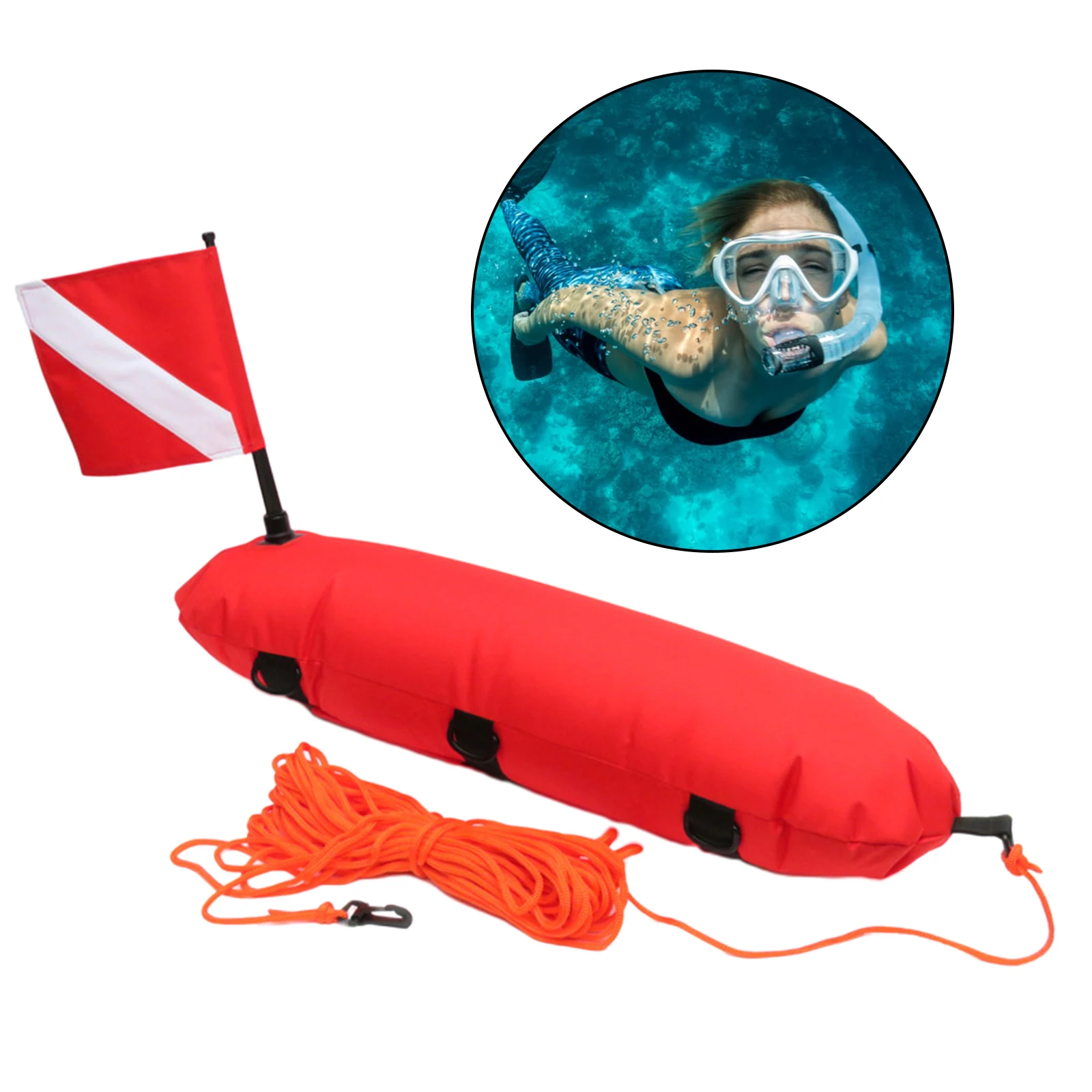 Dive Flag for Scuba Diving Spearfishing High Visibility Surface Marker Buoy 