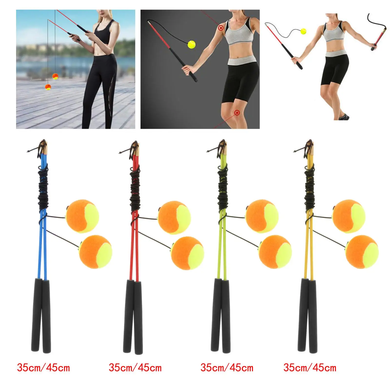 Fitness Ball with Rod Tennis Training Stretch Arm And Shoulder Joints Gym for Middle-Aged And Elderly Children Adults