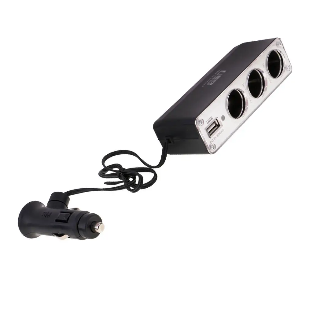 DC 12V USB Port Socket Car  Lighter Splitter Adapter Charger