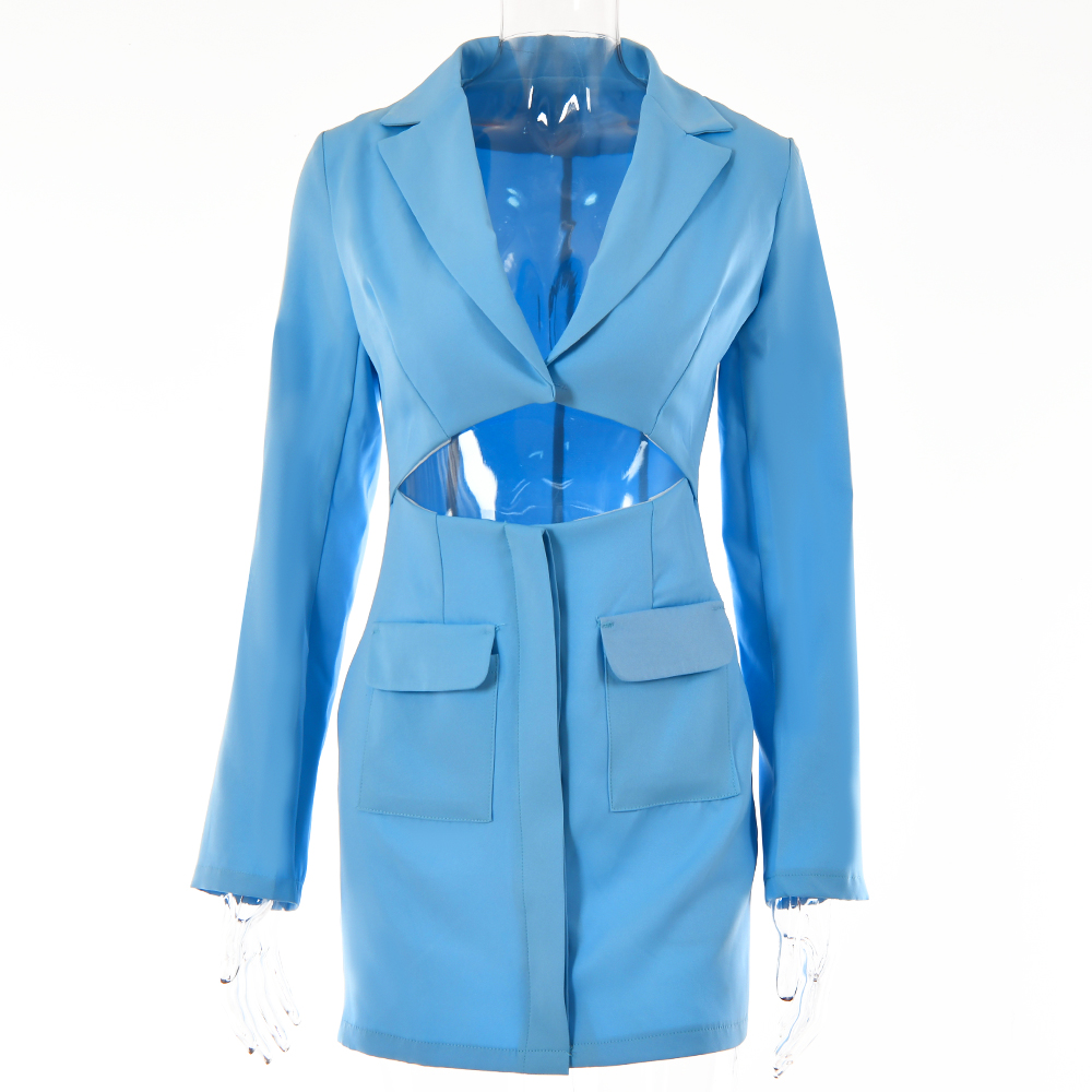 Waliicorners Lapel V Neck Hollow Out Pencil Dress Elegant Dresses Long Sleeve Blazer Dress 11 H08aec79179ba4b8eaf5079c94e4c0024H